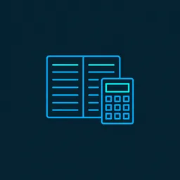 Ledger and calculator icon.